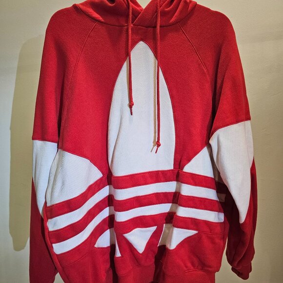 Adidas Red Non-Zip Hoodie + Drawstring Sweatpants (Sold as a set) - Picture 1 of 9